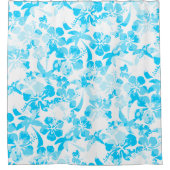 青絵を描熱帯フローラ シャワーカーテン (正面)