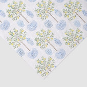 青絵を描白生姜の瓶にハンドレモンの木 薄葉紙 (詳細)