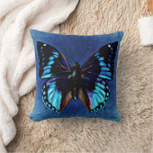 青絵を描蝶 クッション (ブランケット)