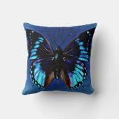 青絵を描蝶 クッション (裏面)