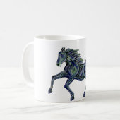 青絵を描馬 コーヒーマグカップ (正面左)