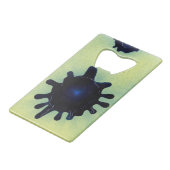 青絵を描（ばちゃばちゃ）跳ねる クレジットカード栓抜き (正面アングル)