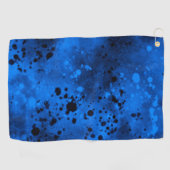 青絵を描（ばちゃばちゃ）跳ねる ゴルフタオル (横)