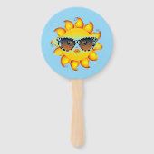 青絵文字&イエローサンプリントパーティーファンのセット ハンドファン (正面)