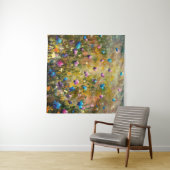  青絵画いピンク色のフルの近くの美しい牧草地 タペストリー (インサイチュ(横))