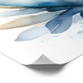 青絵画魚の水色 ポスター (角)