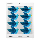 青絵画鳥 ラベル (フルシート)