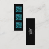 青緑およびティール(緑がかった色)のフラクタルの芸術の設計 スキニー名刺 (正面/裏面)