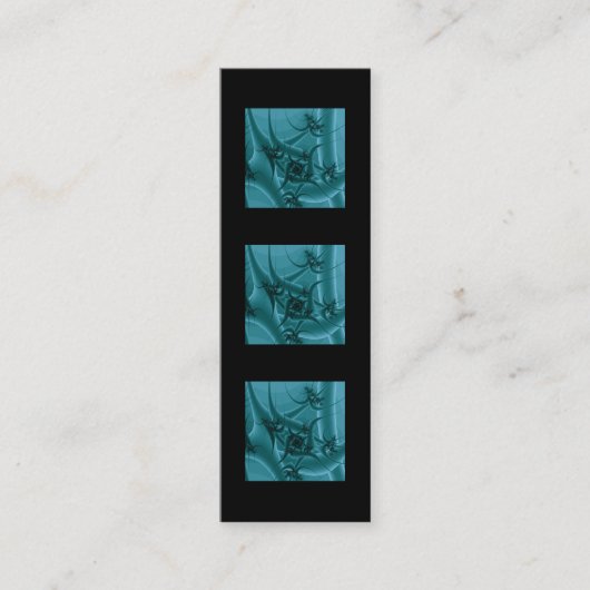 青緑およびティール(緑がかった色)のフラクタルの芸術の設計 スキニー名刺 (正面)