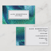 青緑および緑の人魚のスケールの生地 名刺 (正面/裏面)