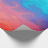 青緑とオレンジの抽象デザインパターン ラッピングペーパー (角)