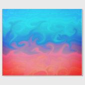 青緑とオレンジの抽象デザインパターン ラッピングペーパー (フラット)