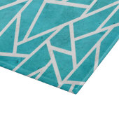 青緑と白のモザイク模様 カッティングボード (角)