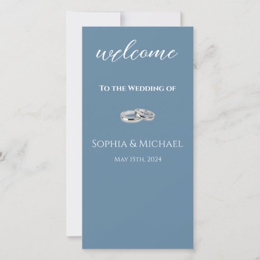 青緑と白の結婚リングや輪- (正面)