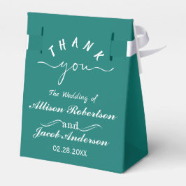 青緑と白の結婚式の引き出物ボックス フェイバーボックス