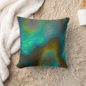 青緑のアワビの貝 クッション (ブランケット)