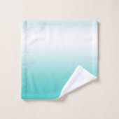 青緑のグラデーションな勾配色のBathタオルセット バスタオルセット (ウォッシュタオル)