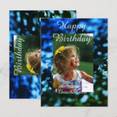 青緑のグリッター写真子供の誕生日モダンな錆びた感じ ポストカード (正面/裏面)