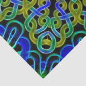 青緑のケルト人の万華鏡のように千変万化するパターン 薄葉紙 (詳細)