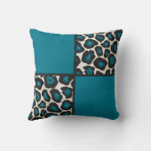 青緑のジャガーのリバーシブル クッション (裏面)