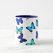 青緑のジャングルの蝶マグ マグカップ (中央)