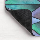 青緑のステンドグラス マウスパッド (コーナー)