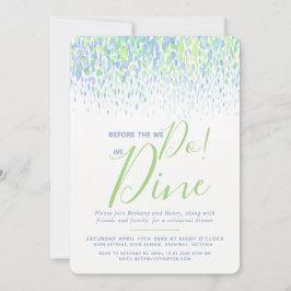 青緑のダブアートのリハーサルディナー 私たちとっておきの食事 招待状