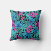 青緑のピンクはカラフルを熱帯に残します クッション (裏面)