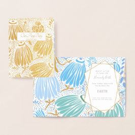 青緑のフローラ悔やみや弔慰死の子 箔カード