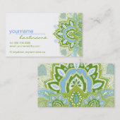 青緑のペイズリー 名刺 (正面/裏面)