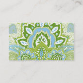 青緑のペイズリー 名刺 (裏面)