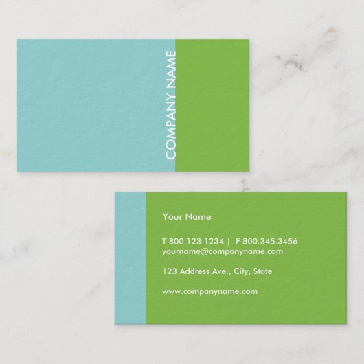 青緑のモダン 名刺 (正面/裏面)