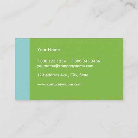 青緑のモダン 名刺 (裏面)