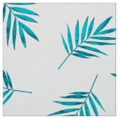 青緑のヤシ葉の模様 ファブリック (見本)