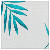 青緑のヤシ葉の模様 ファブリック (クローズアップ)