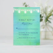 青緑のライトそしてメーソンジャーをひもでつないで下さい 出欠カード (スタンド正面)