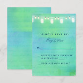 青緑のライトそしてメーソンジャーをひもでつないで下さい 出欠カード (正面/裏面)