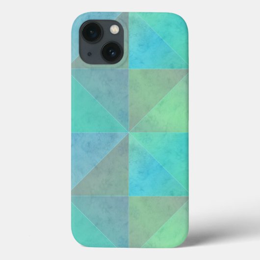 青緑の三角幾何学アート柄 Case-Mate iPhoneケース (裏面)