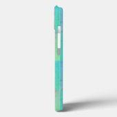青緑の三角幾何学アート柄 Case-Mate iPhoneケース (裏面 / 左)