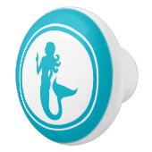 青緑の人魚の陶磁器のノブ セラミックノブ (右)