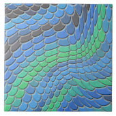 青緑の人魚はかりで測の鱗 タイル (正面)