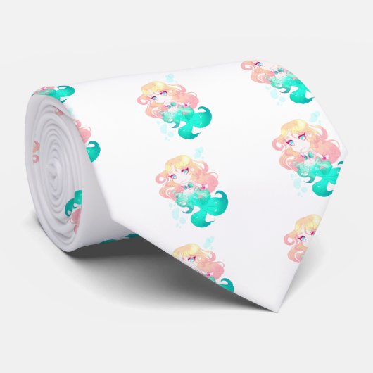 青緑の人魚 ネクタイ (ロール)