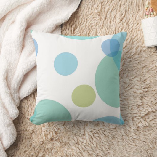 青緑の円の装飾用クッション クッション (ブランケット)
