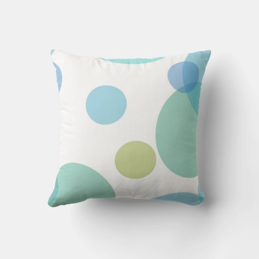 青緑の円の装飾用クッション クッション (裏面)