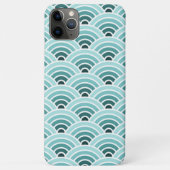 青緑の同心波アートパターン Case-Mate iPhoneケース (裏面)
