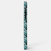 青緑の同心波アートパターン Case-Mate iPhoneケース (裏面/左)