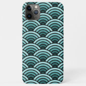 青緑の同心波アートパターン Case-Mate iPhoneケース (裏面)