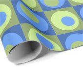 青緑の四角ドットの幾何学模様 ラッピングペーパー (ロールコーナー)