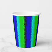 青緑の壊れたガラスの縞模様 紙コップ (裏面)