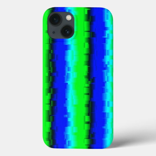 青緑の壊れたガラスの縞模様 Case-Mate iPhoneケース (裏面)